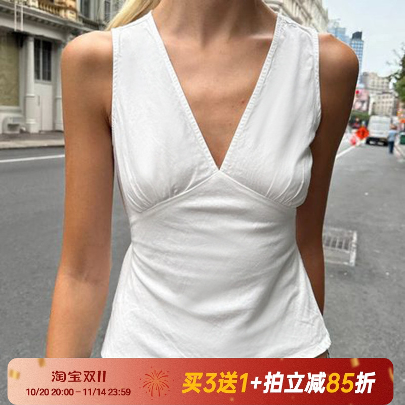 【纯欲bm风】法式甜美V领背心