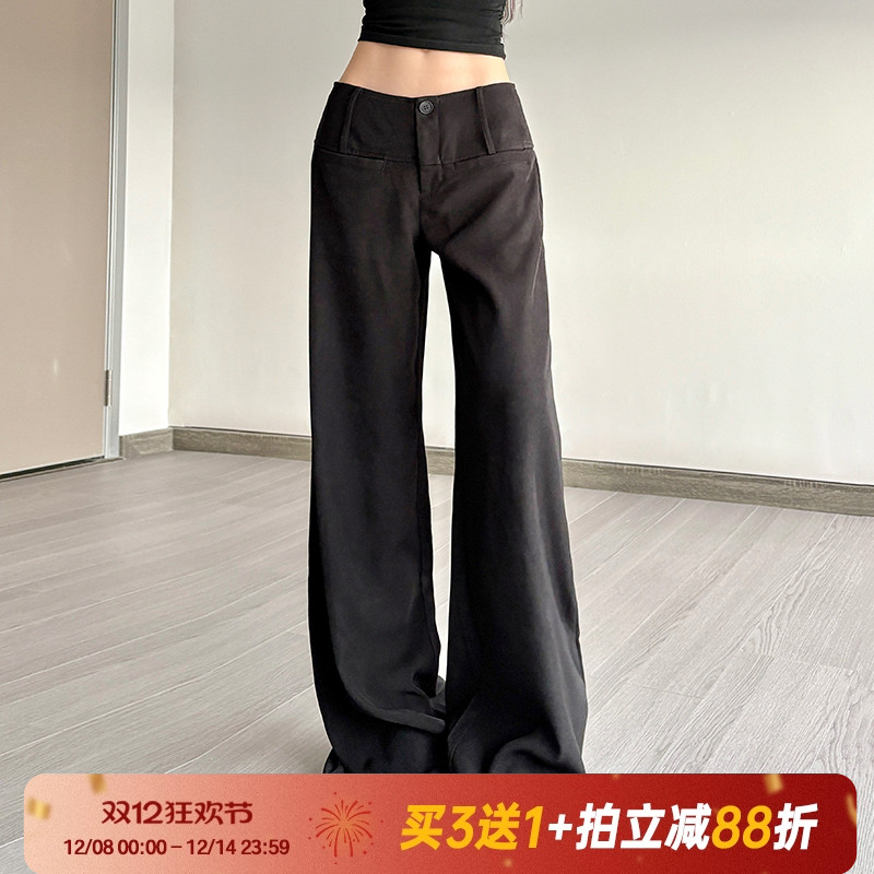 【休闲百搭】街头风纽扣阔腿裤