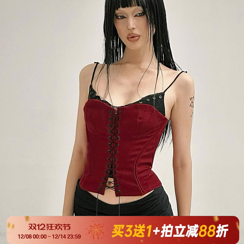 吊带蕾丝花边复古宫廷风