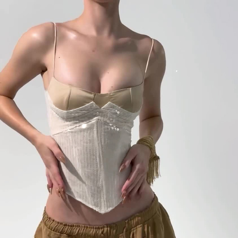 【法式宫廷风】纯欲鱼骨背心上衣