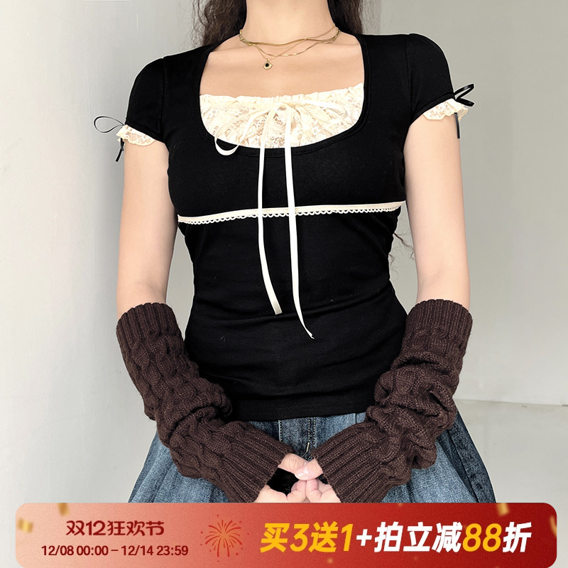 复古纯欲风甜辣性感短袖T恤