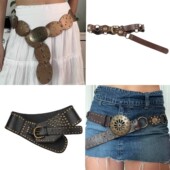 Amyway百搭欧美古着感束腰PU皮带小众个性 辣妹外贸风腰带配饰腰链