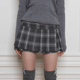 Amyway 带内衬短裙半身裙 复古格纹文艺少女感裙裤 学院辣妹 美式