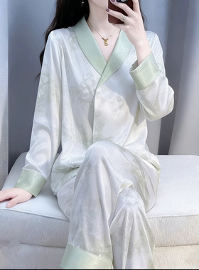 tpvI2026年新款爆款女士国风长袖冰丝睡衣春秋薄款气质家居服睡衣