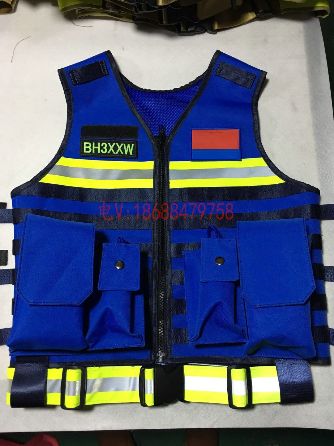 消防通信员指挥员工作马甲防静电阻燃不易撕裂多袋标应急救援通讯