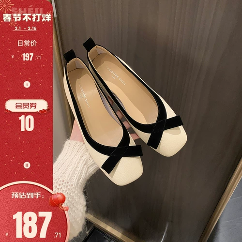 [Sheii su yinyin] Eugene Beauty ~ Fang Head Franki Boulti Light Ballet Single Thote Single Fair Shoes