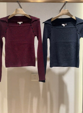 JR 2025冬季新款 设计感显瘦羊毛修身打底针织衫女上衣XRJ7M06B