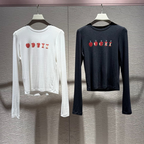 JR 2026春季新款 赵露思同款 天丝羊毛苹果长袖T恤上衣女XSJ1T09C