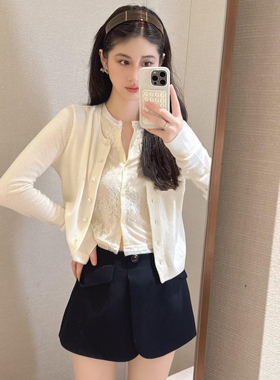 JR 专柜正品 2025冬季新款 单排扣绵羊毛针织开衫女外套XRJ5M10D