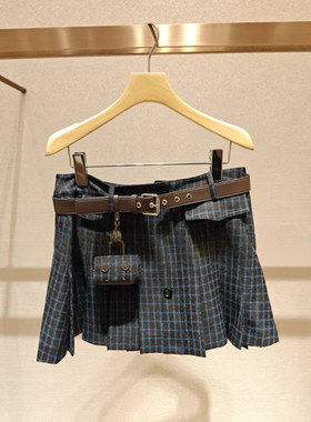 JR 专柜正品 2025冬季新款 复古格纹学院风英伦半身短裙XRJ7Q06C