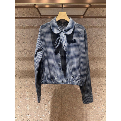 JR 专柜正品 2026春季专柜 格子翻领收腰衬衫长袖女上衣XSJ1C02C