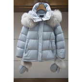 赵露思同款 狐狸毛领鹅绒羽绒服外套女Q166002E 新款 2025冬季
