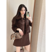 翻领珊瑚绒宽松羊羔绒短外套大衣XRJ7W09B 时尚 2025冬季 新款