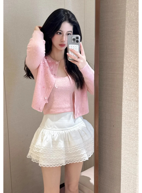 JR 专柜正品 2025秋季新款单排扣亮片甜美针织开衫毛衣女R103903C