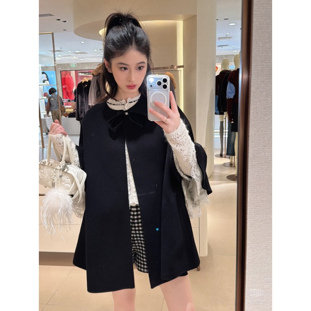 JR 赵露思同款 2026年冬新款 气质绵羊毛呢大衣外套女XSJ7D06D