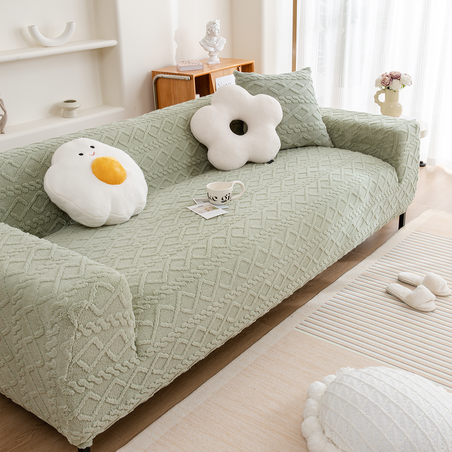 新款四季提花绒沙发笠全包万能套