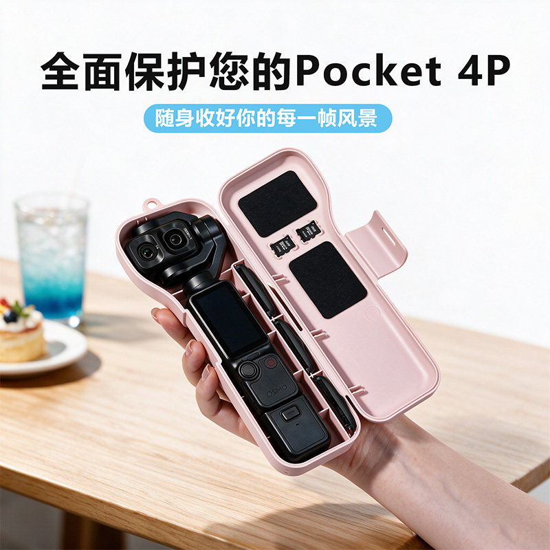 适用DJI大疆Pocket4P保护壳全包防摔机身镜头收纳盒口袋相机配件