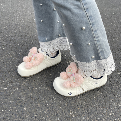 2026春季新款德训鞋显脚小学生单鞋女原创可爱蝴蝶结板鞋女