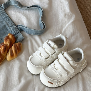 敲舒适！原创厚底魔术贴鞋子2026新款秋季女鞋百搭小白鞋运动鞋