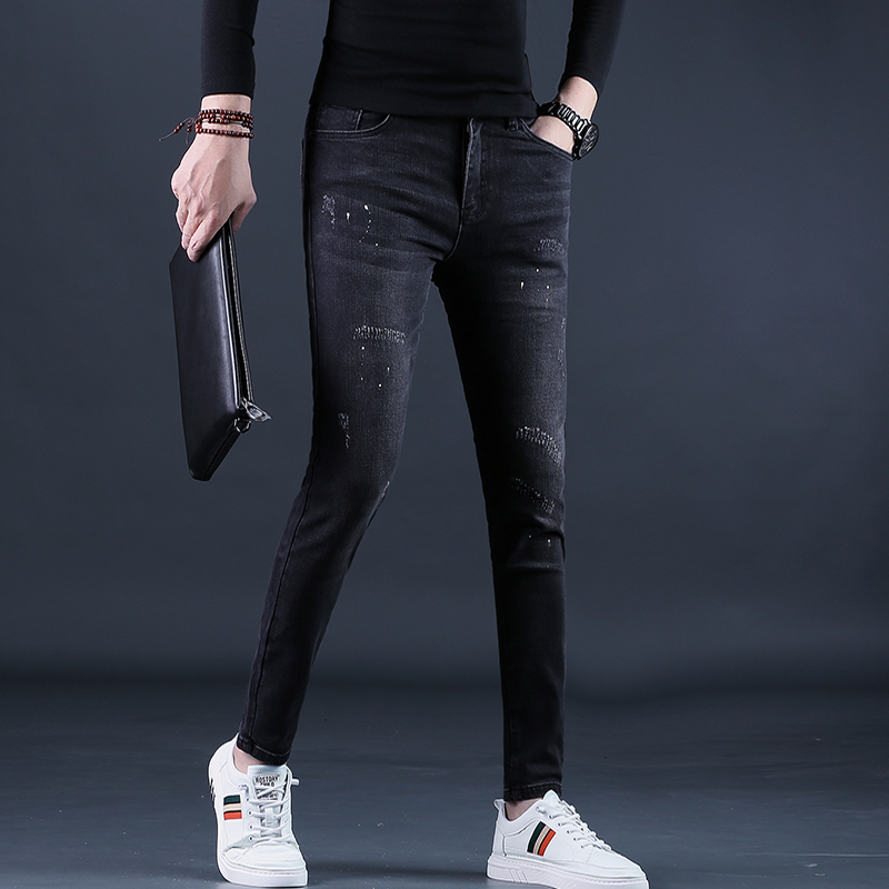 秋冬裤子男牛仔裤男士潮牌修身型