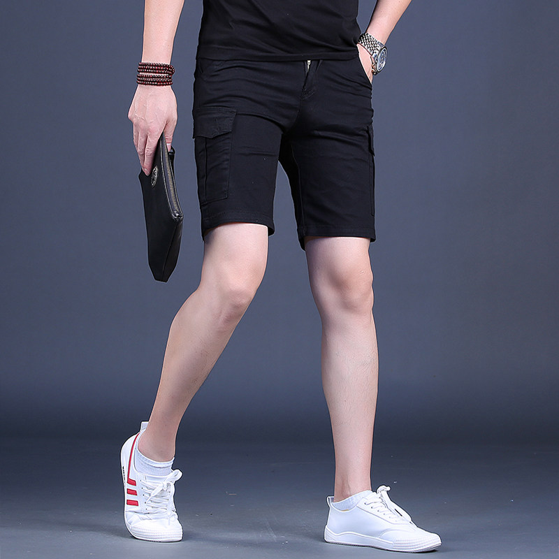 新款男装时尚休闲裤男士牛仔短裤五分裤潮牌修身夏季中裤潮流马裤