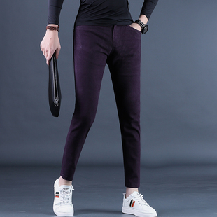 九分裤男秋冬款潮牌时尚牛仔裤男士修身型小脚9分休闲男裤25新款