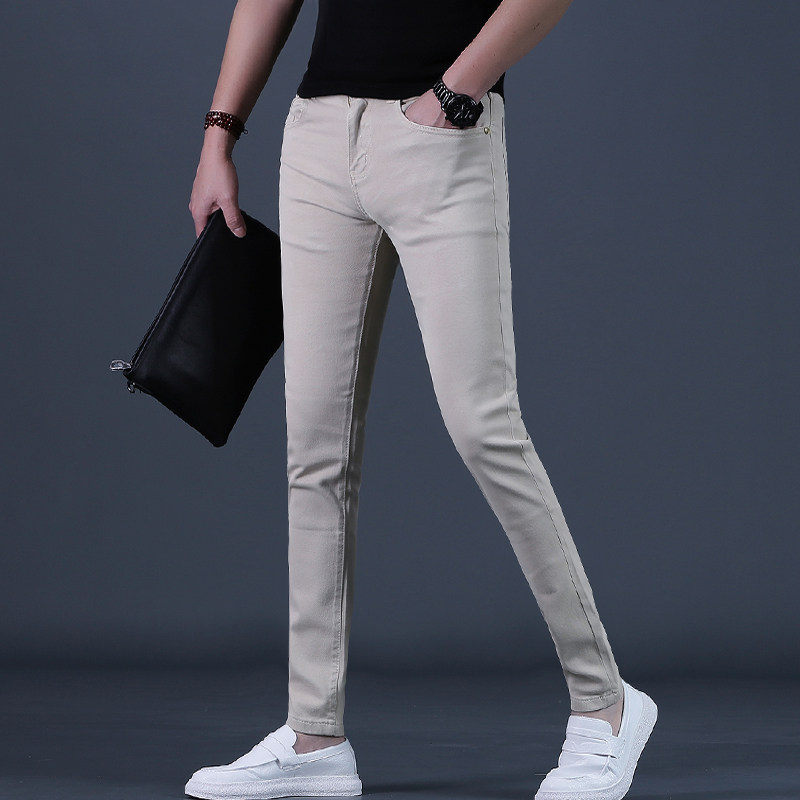 裤子男牛仔裤男士春夏新款潮流弹力修身小脚休闲风长裤爸爸装2026