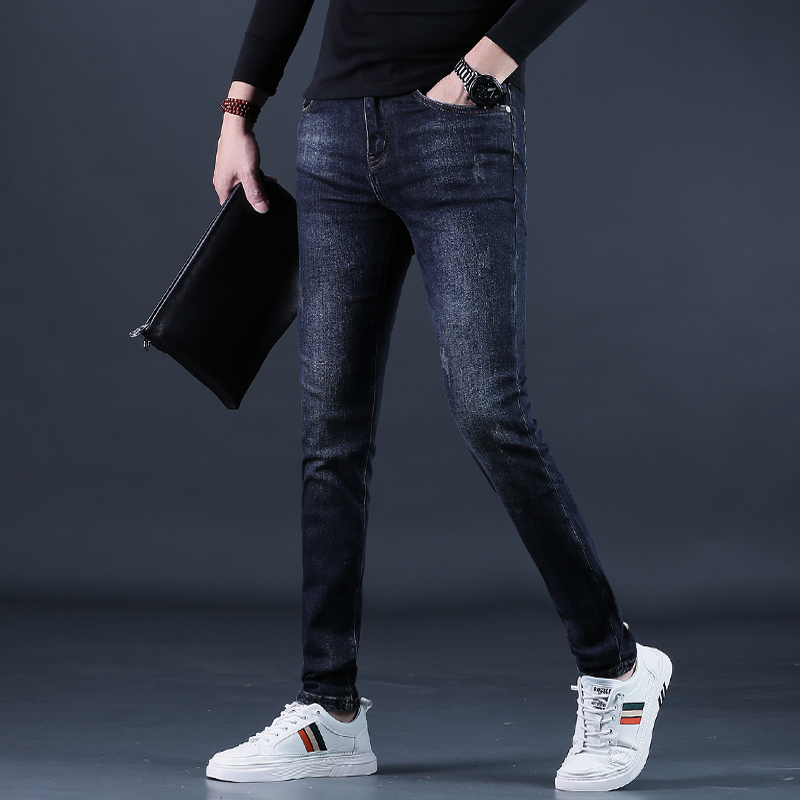 秋冬季牛仔裤男士高级潮流弹力
