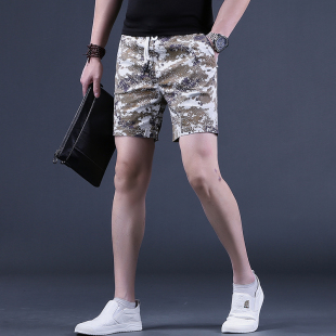 夏季短裤男款外穿休闲四分裤潮流迷彩中裤运动4分马裤男士休闲裤