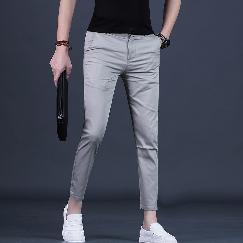 夏季九分裤男士休闲裤2026新款潮流百搭9分裤子修身小脚高端男裤