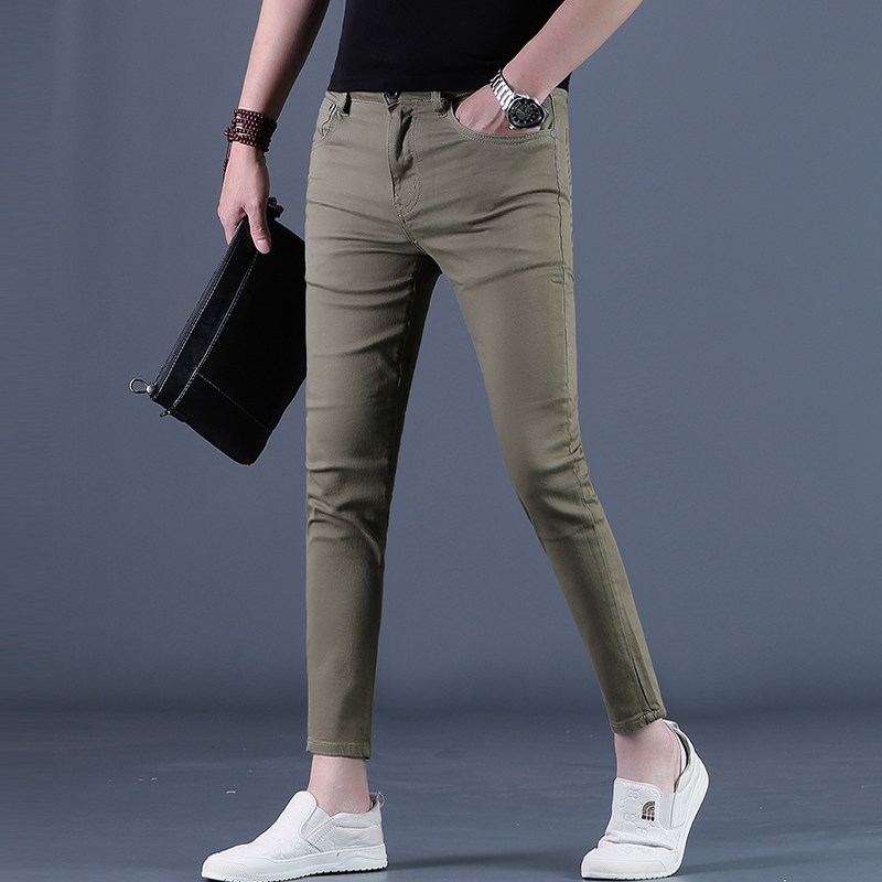 夏季九分裤男士牛仔裤潮流修身型小脚9分休闲裤子男2026上新薄款