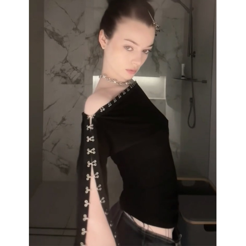 辣妹一衣多穿长袖上衣女