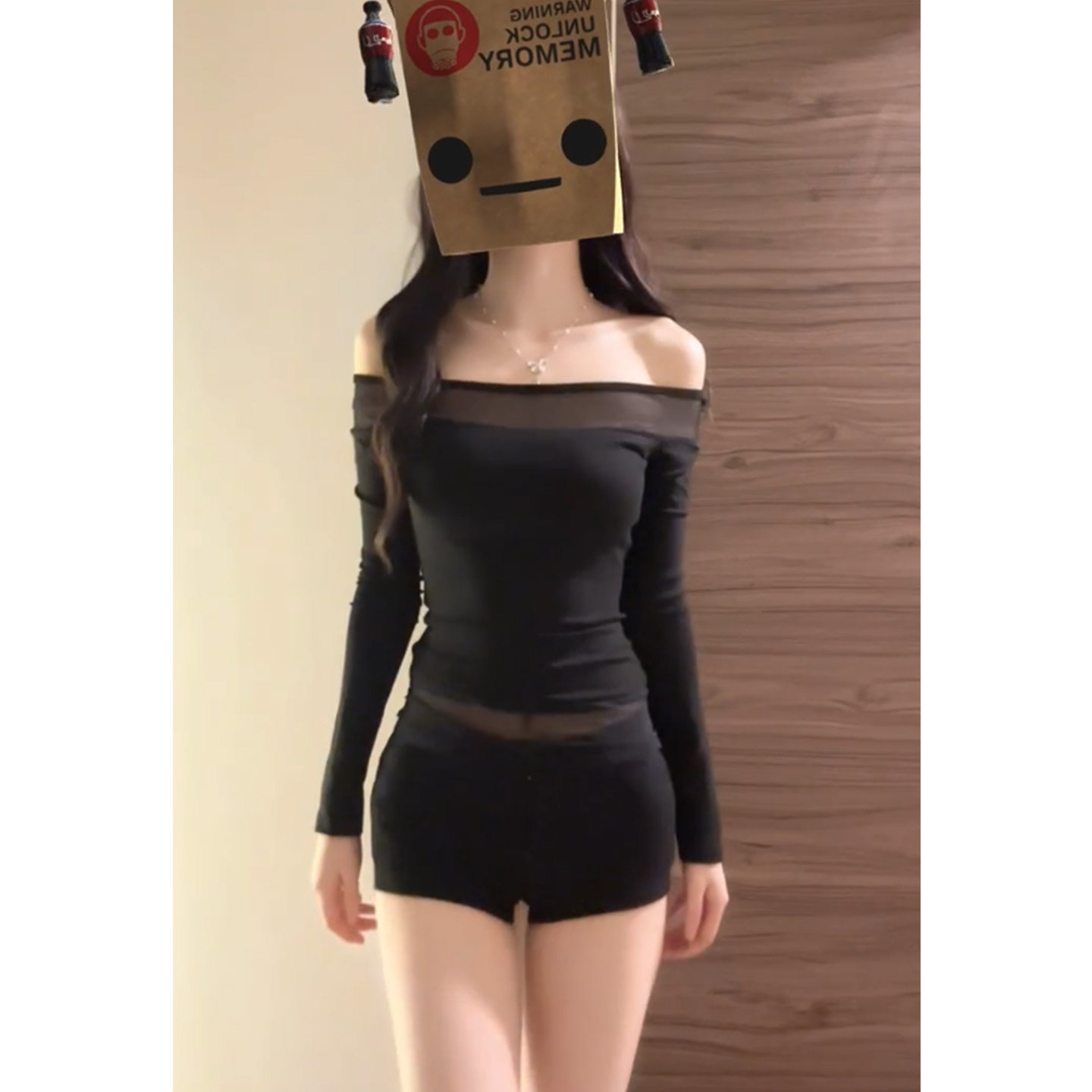 韩系性感纯欲辣妹套装女一字肩纱网拼接长袖t恤高腰修身包臀短裤,女装/女士精品,时尚套装,淘宝优惠券,粉丝福利购,淘宝优惠卷