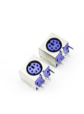 全元芯 紫色 PS2插座 PS-2座 鼠标座 键盘鼠标插座 6P