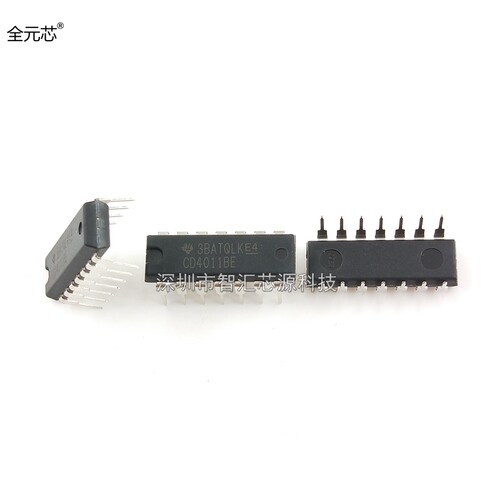 CD4011芯片 CD4011BE 集成块 DIP14 四2输入端与非门 直插十四脚