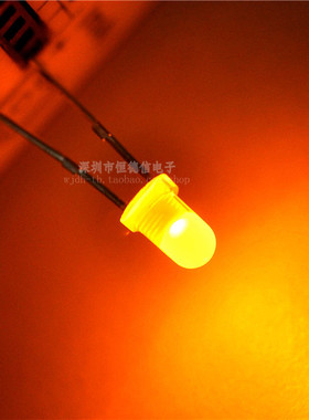 3mm黄灯黄色黄光 F3高亮发光二极管 直插圆头黄发黄LED 1K=14元