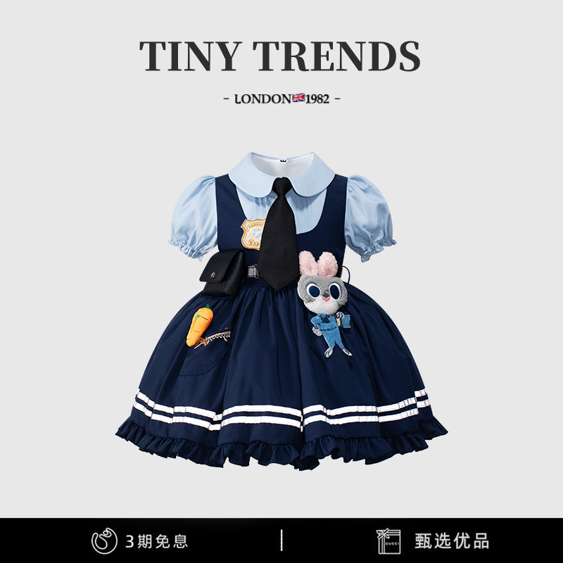 女童兔子警官公主裙朱迪cos服图片