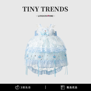 女童艾莎公主裙夏季重工儿童冰雪奇缘洛丽塔蓬蓬裙女宝宝生日礼服