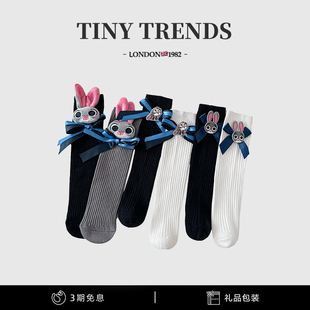 朱迪兔子警官袜子女童春夏小腿袜儿童纯棉长筒袜卡通公仔宝宝袜子