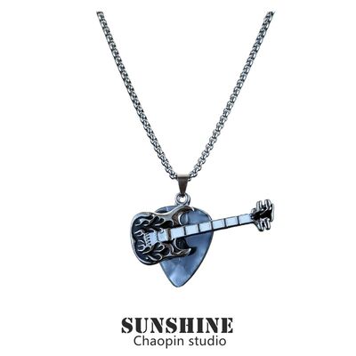 吉他拨片项链摇滚音乐嘻哈男潮