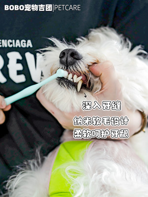 Pononon宠物专用牙刷牙膏套装狗狗猫咪牙刷小型犬万毛刷祛牙结石