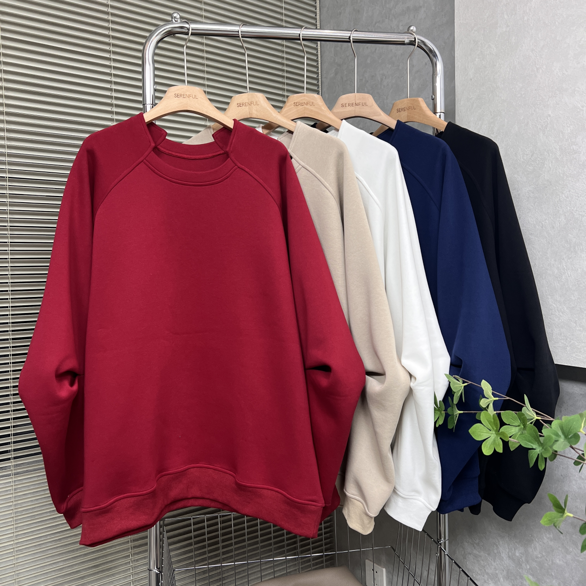 马蹄插肩袖休闲宽松纯色长袖外套