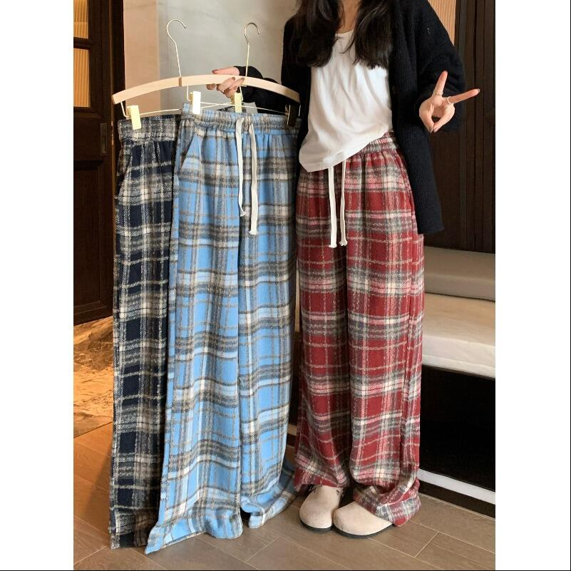 高腰复古垂感直筒拖地长裤