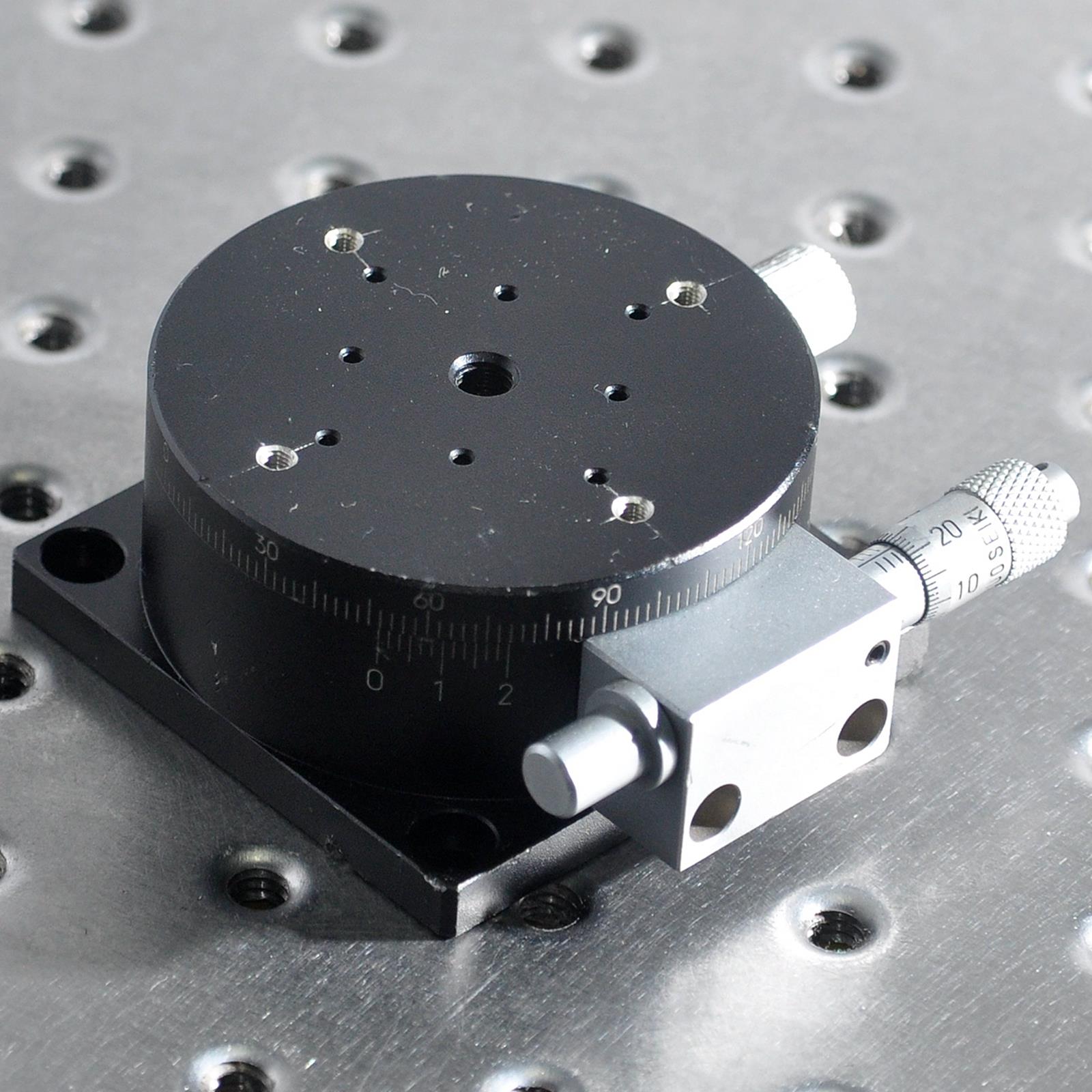 R轴RS-611手动360度旋转精密角度滑台光学微调位移调台铝