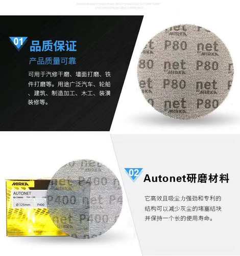 芬兰磨卡AUTONET网砂5寸6寸干磨砂纸无尘 网格砂125MM150mmn