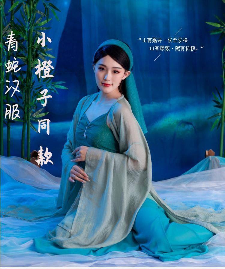 青蛇白蛇古风古典舞汉元素中国风汉服半身裙