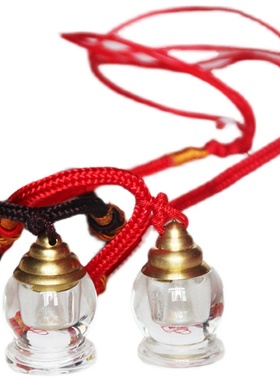 水晶舍利塔挂件K9人造水晶吊装密封项链装藏随身佩戴圆形民族风饰