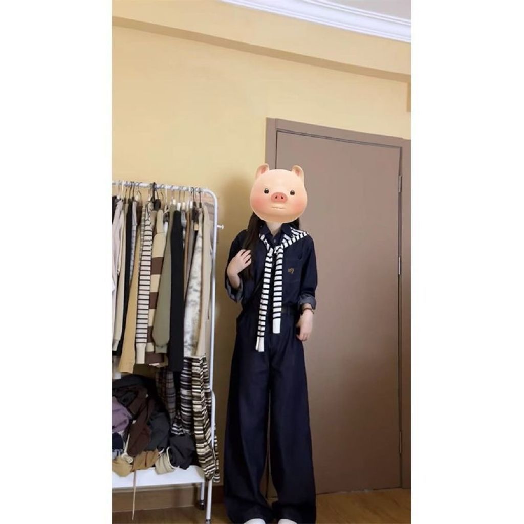 春秋季新款牛仔套装女韩系复古牛仔外套长袖衬衫高腰显瘦阔腿裤
