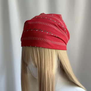 红色本命年棉质四季系脖刺绣气质三角巾可做腰带小披肩护颈女绑带