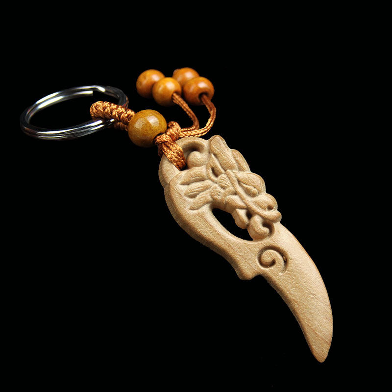 桃木龙头刀挂件桃木剑摆件平安包挂